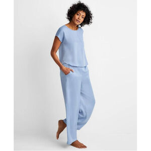 State of Day Size Large Blue 2-Pc. Crepe de Chine Short-Sleeve Pajama Set NWT
